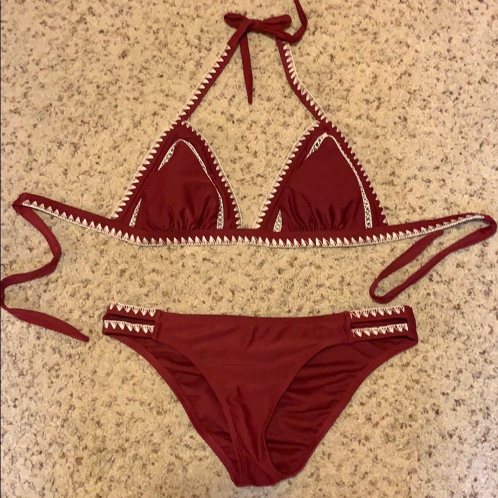 Boho maroon bikini